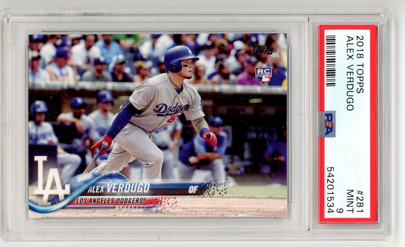 2018 Topps 281 Alex Verdugo Rookie RC PSA 9