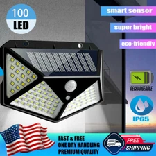 100 LED Solar Power Wall Light Waterproof Outdoor PIR Motion Sensor Path Lamp
