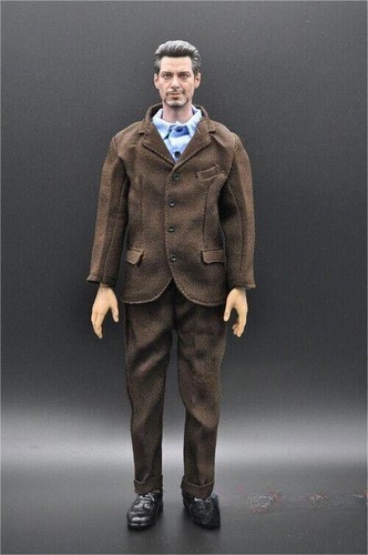 1:6 Brown Suit Coat Pants Clothes Male Model For Soldier Action Figure Body
