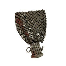 WHITING DAVIS VINTAGE Silver Mesh Beggars Expandable Accordion Bag 1920