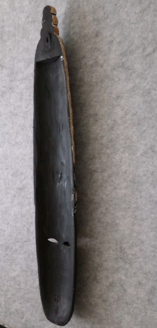 Vtg Pier 1 African Wooden Tribal Mask Wall Art Decor 39"x7" Ornate Hand Carved