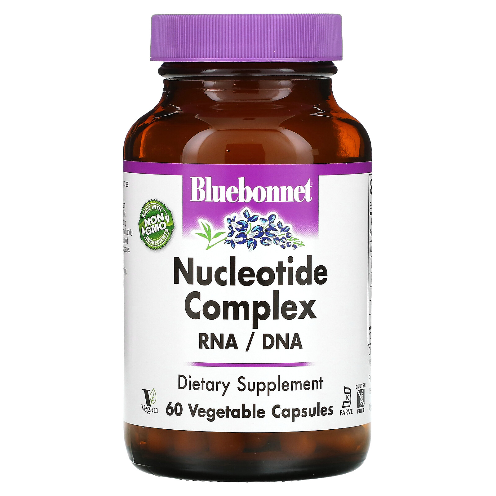 Bluebonnet Nutrition Nucleotide Complex RNA DNA 60 Vcaps Без яиц, без рыбы,