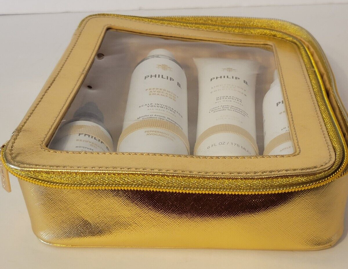 Philip B Four Step Essential Oil Hair & Scalp Treatment Set With Case NEW