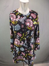 LOFT Size 2P Womens Multicolor Crew Neck Button Up Long Sleeve Midi Dress 1Bl13