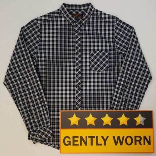 Ben Sherman Check Shirt SMALL Slim Fit Blue Grey Mens Long Sleeve Check - Picture 2 of 13