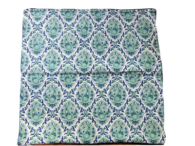 NEW Roberta Roller Rabbit Heavy Cotton Pillow Cover 26'' X 26 Green/Blue Paisley