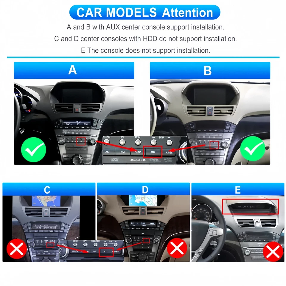 Radio de navegación para automóvil Acura MDX 2007-2013 WIFI CarPlay Android 2008 2009 2010 Foto 3 de 4