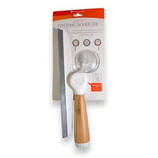 Full Circle Wipe Out Pivoting Shower Squeegee With Hanging Hook 2 Piece White