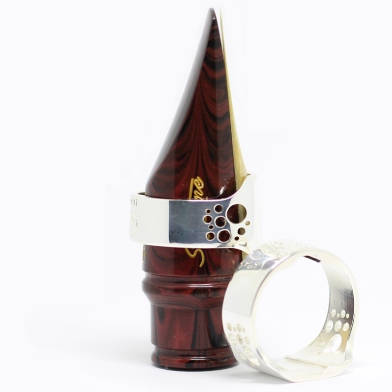 Ligature for alto sax mouthpiece model EverTon Ring Metal silver plated