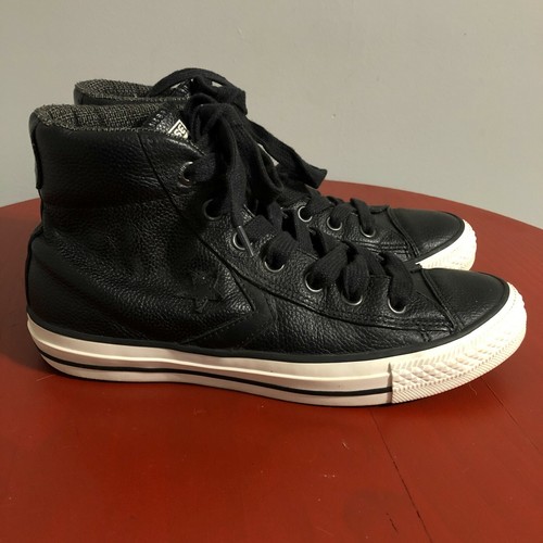 converse cons black leather