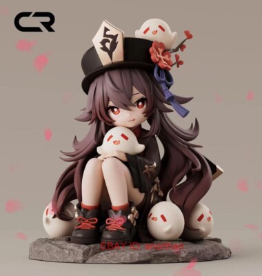 CR Studio Genshin Impact Q Version Sitting Hu Tao Resin Figure Statue In Stock