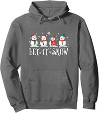 Let It Snow Christmas Snowman Cute Happy Present Unisex Hooded Sweatshirt
