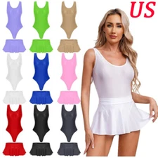 Womens Romper And Miniskirts Gym Jumpsuit Low Rise Leotard Performance Club