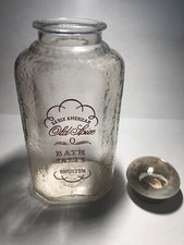 VTG SHULTON EARLY AMERICAN OLD SPICE BATH SALTS GLASS JAR WITH TOPPER