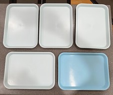 PLASTIC DENTAL INSTRUMENT TRAYS WITH LIDS, SIZE B LOT OF 5, AUTOCLAVABLE