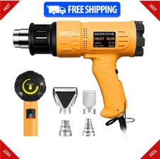 SEEKONE 1800W Heat Gun – Variable Temp, Overheat Protection & 4 Nozzles