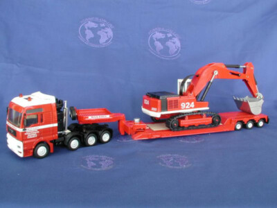 Siku 3930 MAN Heavy Haul Lowboy + Excavator MAX GOLL - W. Germany