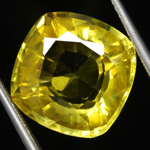 Natural 9.65 Ct Tanzania Yellow Tanzanite Cushion Unheated Certified Gemstone - Picture 6 of 6