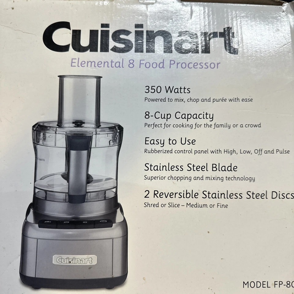 Cuisinart FP8GM Elemental 8 Cup Food Processor Gunmetal - Image 2 of 4