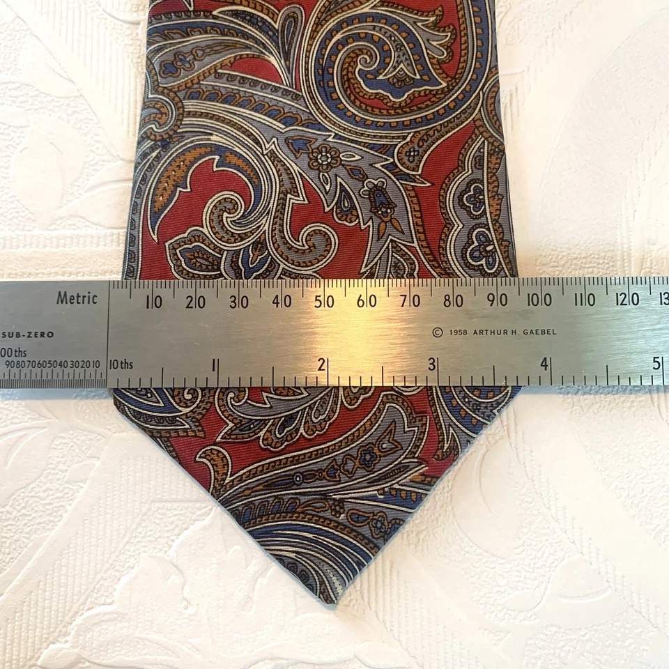 Corbata vintage 102 Madison Corbata de seda para hombre Geométrica Floral MCM 60" Retro Foto 4 de 4