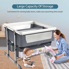 FairyHover Twins Bedside Crib,Next to Me Crib,6 Level Adjustable Co-Sleeping Bed