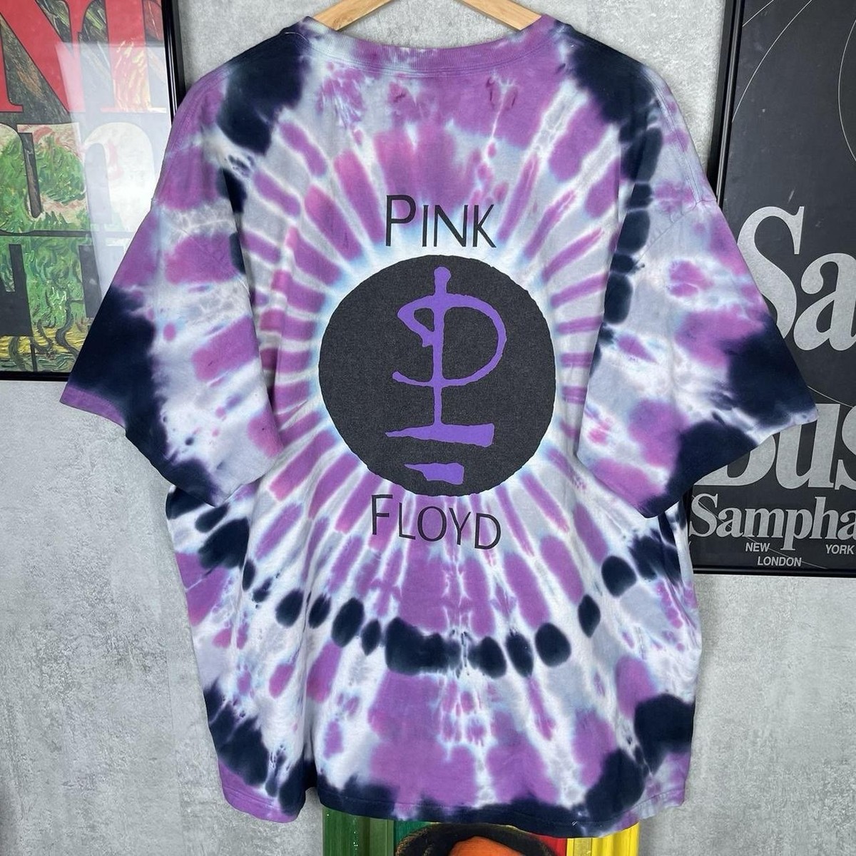 Vintage Y2K 2001 Pink Floyd Division Bell Sundog Tie Dye Band T