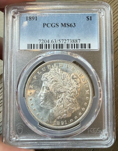 1891 Morgan Silver Dollar $1 PCGS MS63 ~ Beautiful Coin ~  Free Shipping