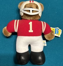 Vintage VTG Dakin Football Bear 9 Inch Plush Stuffed Animal 1986