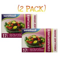 Reusable Stretch to Fit Food Covers, Variety Pack Cover-ups for Bowls Plates 2pk
