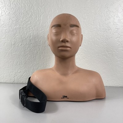 Burmax Lisa Mannequin Training Head With Shoulders Esthetician Massage Strap