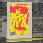 Vintage 1970 Abstract Psychedelic Geometric Painting Neon Pop Art Space Age . — photo 4