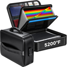 Fireproof Portable Document Organizer Bag with Lock, Waterproof and Insulated