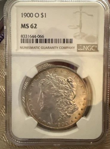 1900 O Morgan Silver Dollar NGC MS62- Nice Toning  👀 😊