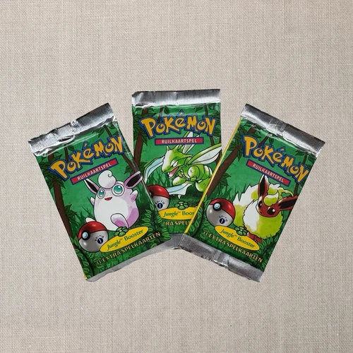 SEALED 1999 WOTC Pokemon 1st Edition Jungle Booster 3 Pack Set - Dutch UNWEIGHED