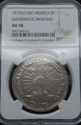 NGC CO MO Guerrero Camp Morado Mexico Revolutionary 2 Pesos