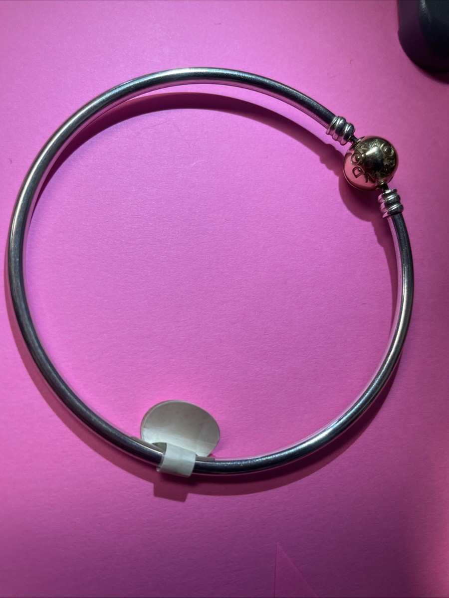 Authentic Pandora 14k Gold Clasp Two Toned Retired Bracelet Bangle