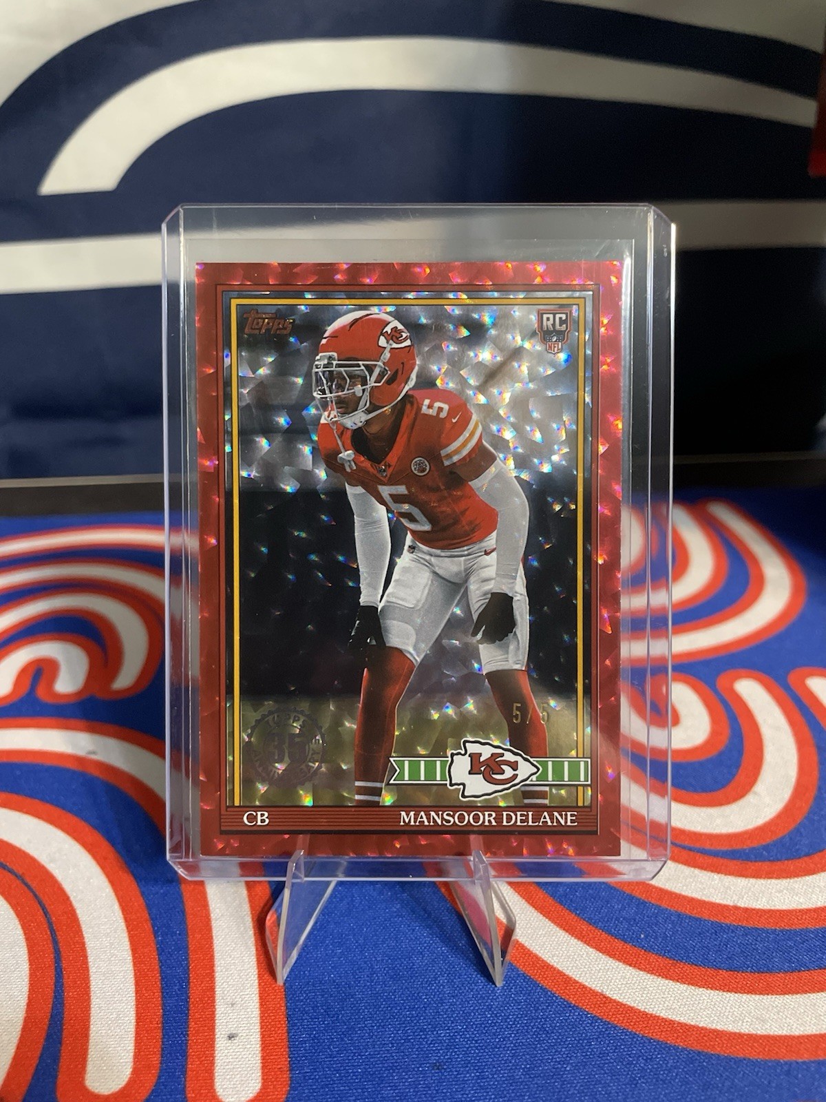 2026 Topps Flagship Football Mansoor Delane  Red 5/5 Number Match + BOOKEND 