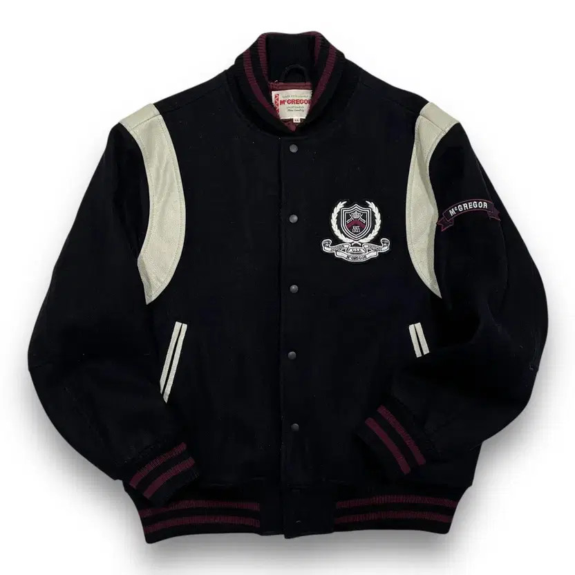 McGregor Patchwork Wool Leather Bomber Jacket Men… - image 6