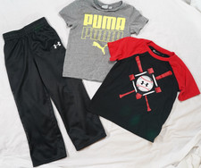 Little Boys Clothing Lot 4 UNDER ARMOUR  PUMA Track Pants  Shirts Sz 5