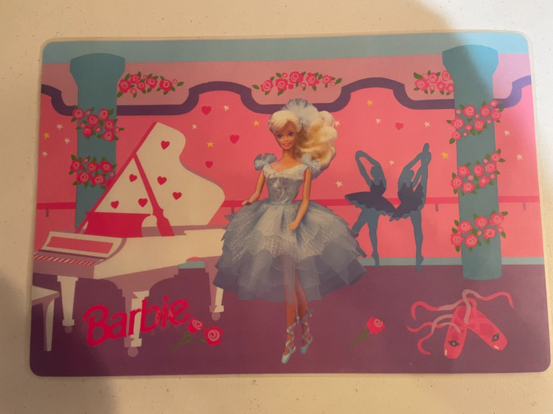 Vintage 1988 Mattel Inc Barbie Ballet Scene Placemat w/ Games