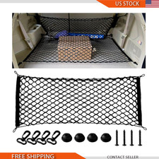 Car Rear Cargo Net, 35.4x15.7 Elastic Trunk Mesh Storage Organizer HoSize: 90 40