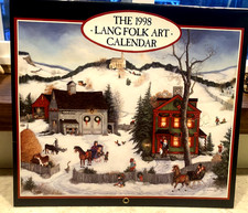 LANG 1998 WALL CALENDAR - FOLK ART / LINDA NELSON STOCKS - USABLE AGAIN 2026!