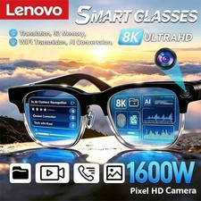 Lenovo AI Smart Glasses 8K Camera Touch Control Photo & Video Recording Voice As