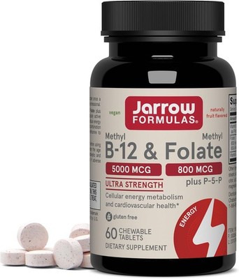 Jarrow Formulas Methyl B-12&Methyl Folate,Bioactive Vitamin B9 and Vitamin B12 S