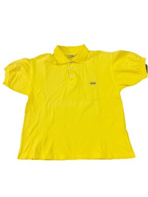 Chemise Lacoste Made In France Girls Size 7 Polo Yellow Shirt Retro Tennis Golf