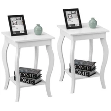 Set of 2 Accent Side Table Sofa End Table Night stand Coffee Table w/ Shelf