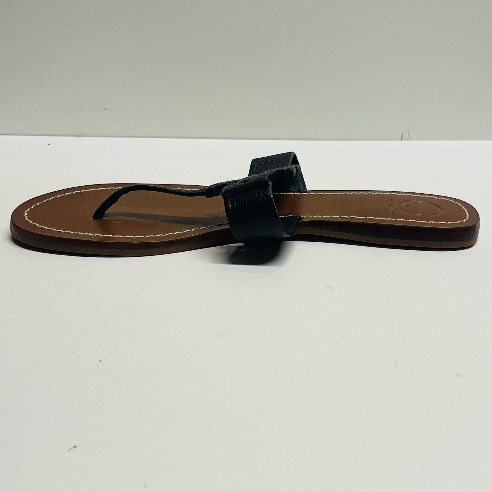 Tory Burch Women's Moore Leather Miller Sandal Thong Black Brown Size 9.5 M thumbnail 11