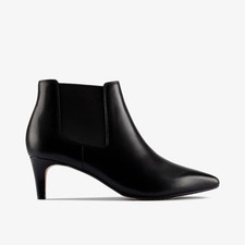 Clarks Womens Laina 55 Boot2 Black Leather Ankle Boots,Heels Leather Smart