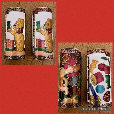 2 unterschiedliche Feuerzeughüllen Haribo Cloisonne Werbeartikel Werbung