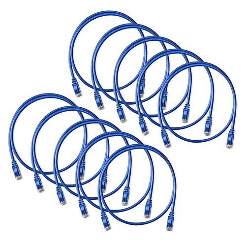 NavePoint Cat5e UTP Ethernet Network Patch Cable UL Listed, 3 FT Blue, 10-Pack - Picture 3 of 4